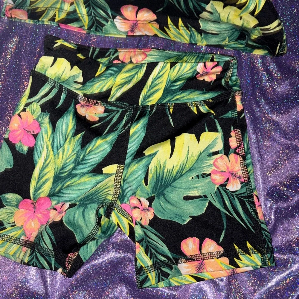 Toddler & Little Girls Safari Tropical-Print Bike Shorts